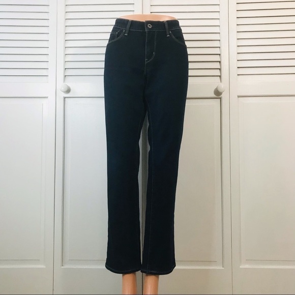 LEVI’S Demi Curve Modern Rise Straight Dark Blue Jeans Size 30 - Picture 1 of 13